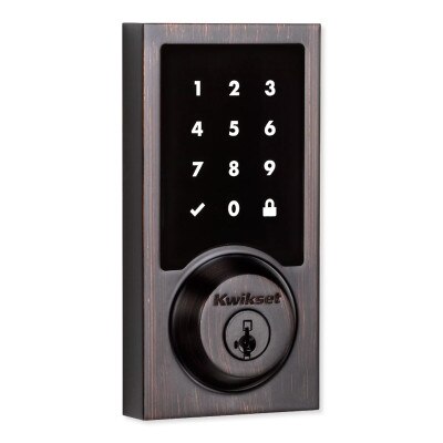 Kwikset 916 Series SmartCode Zigbee Contemporary Touchscreen Deadbolt with Cox, Venetian Bronze